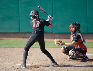 Junior Erin Ashby (above) had several key contributions this weekend as Stanford softball extended its perfect start to 11-0. (FRANK CHEN/The Stanford Daily)