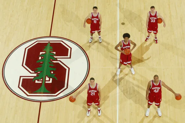 From top to bottom, left to right: Chris Hernandez and Matt Lottich, Josh Childress, and Nick Robinson and Rob Little. (DAVID GONZALES/Stanford Athletics)