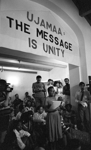 Ujamaa, 1988. (Courtesy of Stanford News Service)