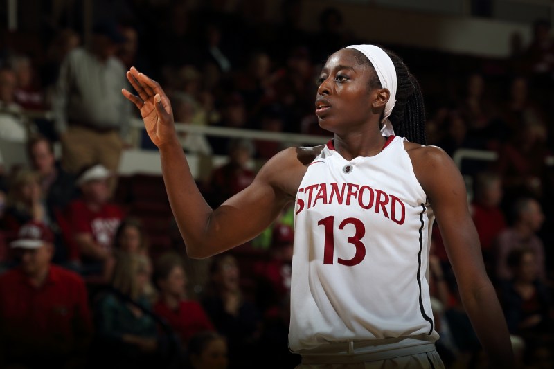 Star senior Chiney Ogwumike (above) will get to play at Maples Pavilion at least once more, as the Cardinal beat Florida State to advance to the Sweet 16. (BOB DREBIN/StanfordPhoto.com)