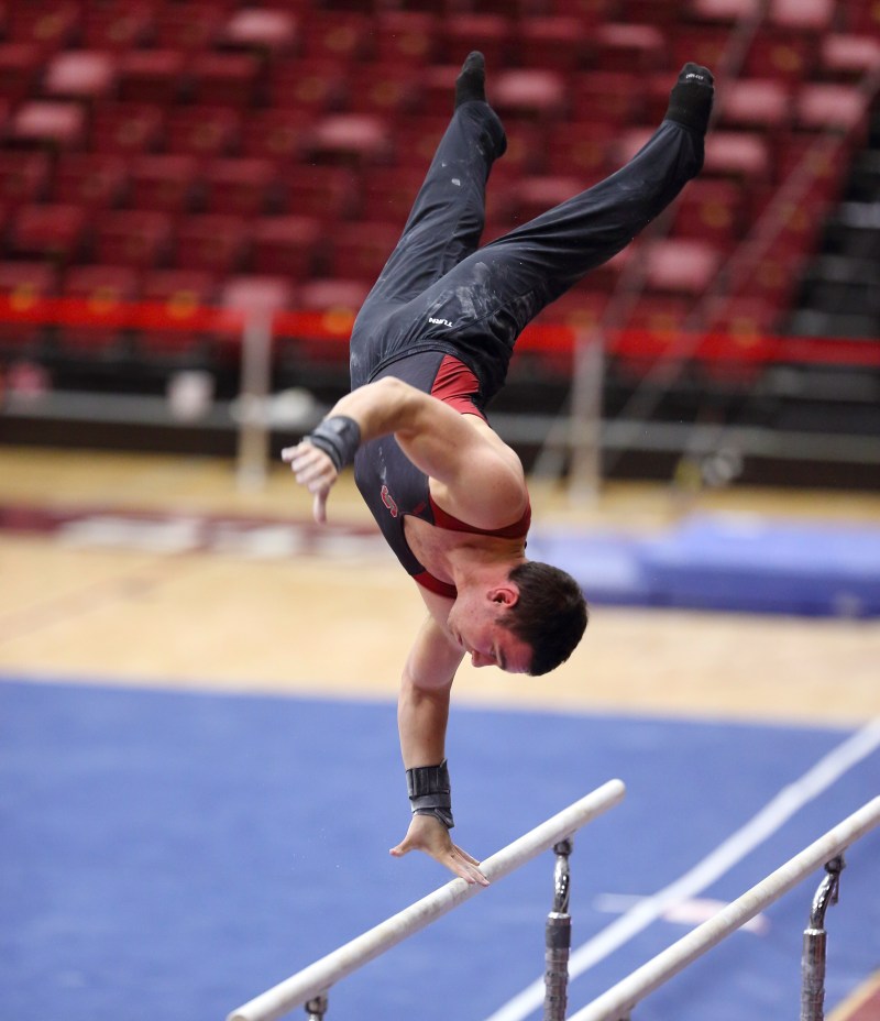 Dennis Zaremski (above) again performed well for the Card in Saturday's meet. (stanfordphoto.com)