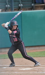Freshman Kylie Sorenson (above) had a 2-run home run on Saturday to give the Cardinal a 2-0 lead, although they would eventually lose 12-3. (XXX/The Stanford Daily)
