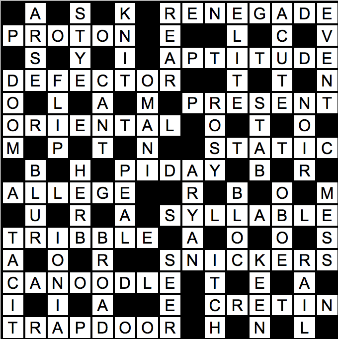 Solutions to the April 4 Stanford Daily crossword puzzle created by Ryan P. Smith.