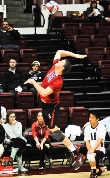 Senior outside hitter Steven Irvin (above) is second on the Cardinal with 3.38 kills per set. (ZETONG LI/The Stanford Daily)