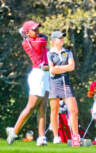 Sophomore Mariah Stackhouse (left) finished T-11th individually at the 