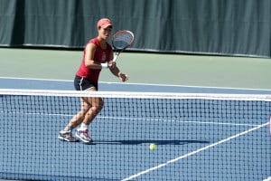 Senior Kristie Ahn (above) was ranked in the top five nationally all season long. (LARRY GE/The Stanford Daily)