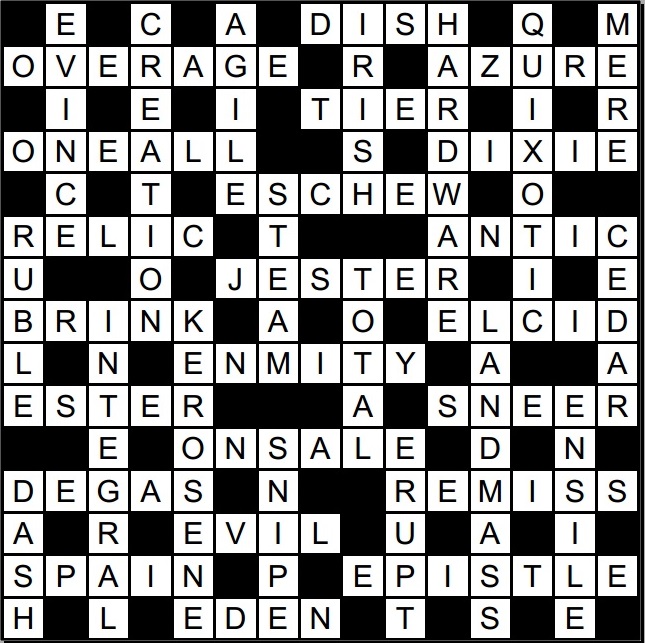 Solutions to the May 9 Stanford Daily crossword puzzle created by Ryan P. Smith.