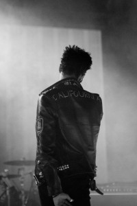Credit: Gabriela Groth The Neighbourhood lead singer in his black leather "Califournia" jacket. Photo by Gabriela Groth.