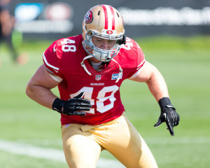 Chase Thomas '13 (above) is looking to make the 49ers roster after spending time last year on the Falcons, Raiders, Saints and Packers practice squads. (TRI NGYUEN/The Stanford Daily)