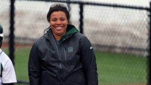 Dorian Shaw (above) has been named an assistant coach on Rachel Hanson's staff for Stanford softball. Shaw was a 2010 NFCA second team All-American at the University of Michigan. 