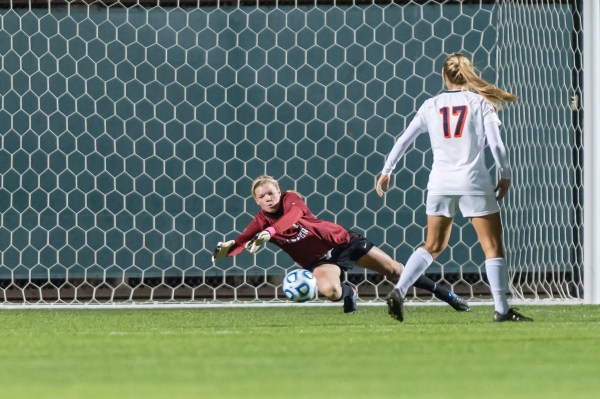 Sophomore goalkeeper Jane Campbell earned Pac-12 Defender of the Week honors after leading the Cardinal to two shutout victories at the Carolina Nike Classic. (Jim Shorin/stanfordphoto.com)