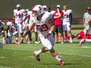 Inside linebacker Craig Jones (above) is one of the less-experienced players expected to break through on special teams this year. (J. ENNIS KIRKLAND/StanfordPhoto.com)
