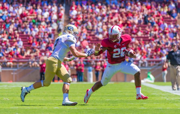 Junior running back Barry Sanders (26) must help fill the rushing void caused by Tyler Gaffney's departure against USC. (NATHAN STAFFA/The Stanford Daily)