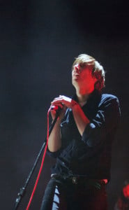 Thomas Mars, lead singer of Phoenix, plays last show of tour at FYF Fest. Photo by Gabriela Groth.