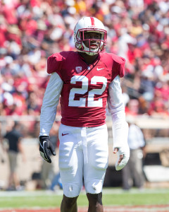 Fifth-year senior safety Kyle Olugbode (22) and the Stanford secondary must be prepared for a sporadic yet efficient Army passing game. (TRI NGUYEN/The Stanford Daily)