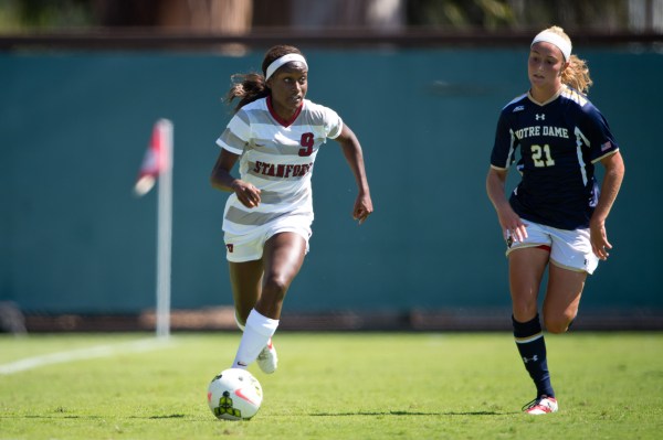 Senior forward Chioma Ubogagu (left) is second on the team with three goals and is tied for the team lead with two assists. (ALLISON SHORIN/stanfordphoto.com)