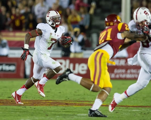 Stanford's Ty Montgomery (7) will need to be at his best if Stanford is to be successful against USC. (DAVID BERNAL/isiphotos.com)