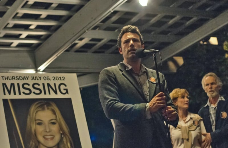Nick Dunne (Ben Affleck) finds himself the chief suspect behind the shocking disappearance of his wife Amy (Rosamund Pike), on their fifth anniversary. Courtesy of Merrick Morton / 20th Century Fox.