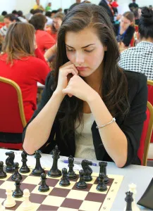 Alexandra Botez '17, the first female president of Stanford Chess Club, has been playing chess since she was 6. (YELIZAVETA ORLOVA/The Stanford Daily)