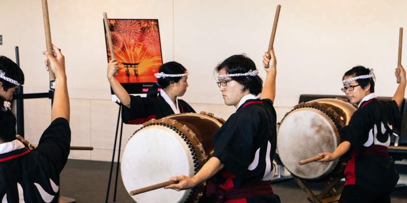 Stanford Taiko performing in 2014. (KEVIN HSU/The Stanford Daily)