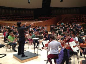 Stanford Philharmonia Orchestra practicing at Bing Concert Hall. Courtesy of Stanford Symphony Orchestra.