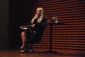 Vogue Italia Editor-in-Chief Franca Sozzani talks at Stanford. Photo by Gabriela Groth.