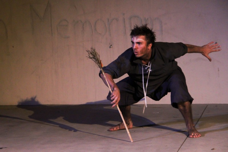 Zach Dammann '18 performs in a scene from "The Tempest," directed by Kevin Heller '16.