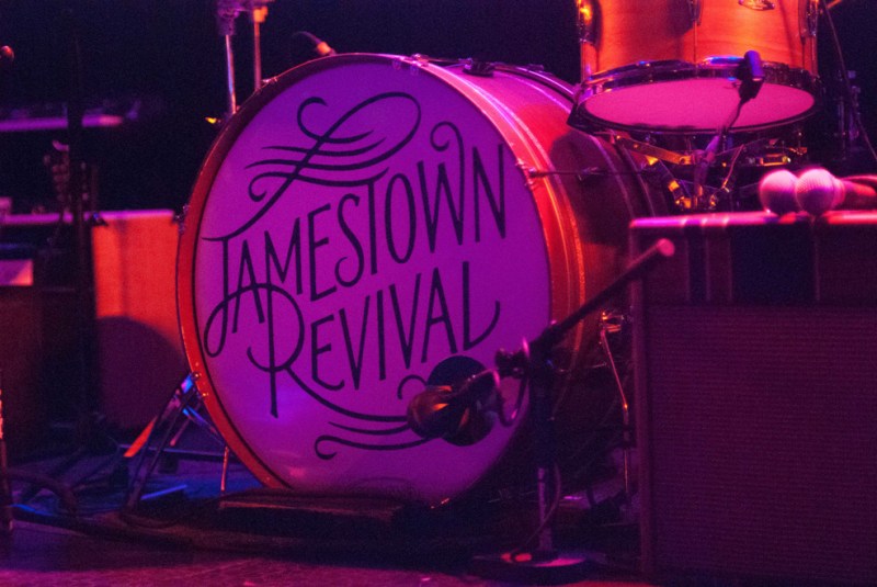Stage set-up for Jamestown Revival at the Troubadour. Photo by Gabriela Groth.