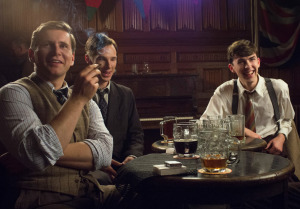 (L-R) Allen Leech, Benedict Cumberbatch, and Matthew Beard star in "The Imitation Game," courtesy of The Weinstein Company.