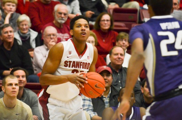 Fifth-year senior Anthony Brown is averaging 17.8 points per game in conference play thus far. He had a rough game against UConn in Stanford's 53-51 win last season however, going 2-for-8 shooting with five points in 40 minutes. (LAUREN DYER/The Stanford Daily)