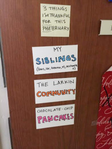 In freshmen dorms across campus, PHEbruary has taken hold. Peer Health Educators (PHEs) give their residents challenges that encourage them to prioritize mental health and general wellness (Courtesy of Catherine Faith Goetze).