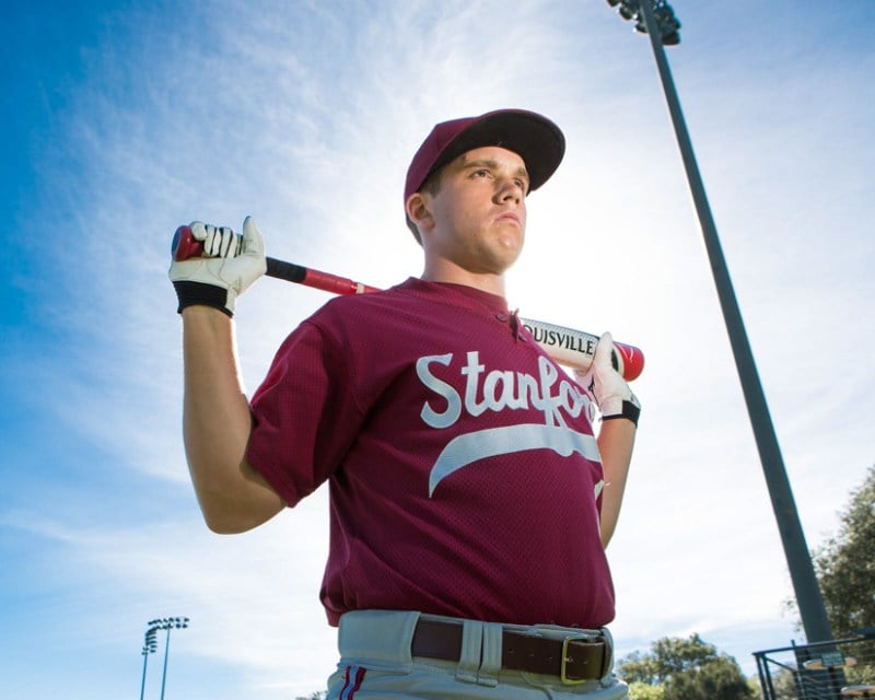 Freshman infielder Mikey Diekroeger (above) has entered Stanford to a quieter ovation than his two older brothers and has large shoes to fill, but is still confident that he can make a name for himself as the Cardinal's third baseman of the future and follow in the footsteps of Kenny '13 and Danny '14, both of whom are playing professional baseball right now. (TRI NGUYEN/The Stanford Daily)
