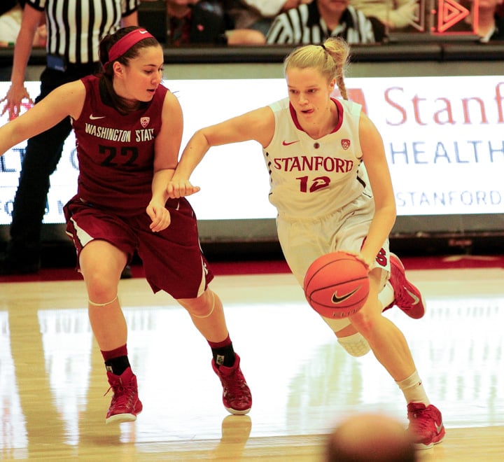 Freshman Brittany McPhee (right) will look to provide a boost for the Cardinal as they face Pac-12 leading Oregon State. McPhee has turned two straight impressive performances. (MIKE KHEIR/The Stanford Daily)