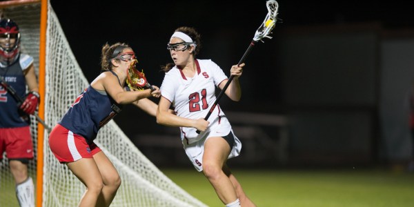Sophomore attacker Kelsey Murray led the offensive charge against Fresno State with five goals and four assists for a career-high nine points. Her five goals are tied for 10th-most in a single game in Stanford history. (JOHN TODD/isiphotos.com)