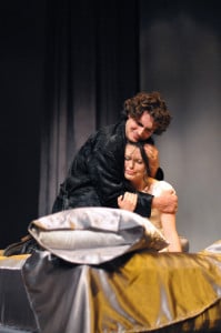 Andre Amarotico as Hamlet and Kiki Bagger as Gertrude. Photo by Stefanie Okuda, courtesy of TAPS.