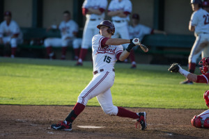 Junior Austin Barr was one of the lone bright spots for the Cardinal this weekend. He went 3-for-8 with 4 RBI over the three games, though the team hit just .179 in the series. (CASEY VALENTINE/isiphotos.com)