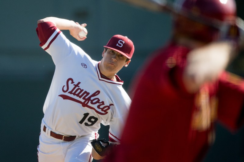 Sophomore pitcher Cal Quantrill (left) will undergo Tommy John surgery and will miss the remainder of the 2015 season. (BOB DREBIN/stanfordphoto.com)