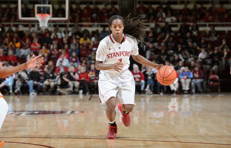 Sophomore Lili Thompson (above) was second on the team with 14 points in Stanford's win over CSU-Northridge in the Cardinal's NCAA Tournament opener and was one of four Stanford players to hit double digits. (JOHN TODD/isiphotos.com)
