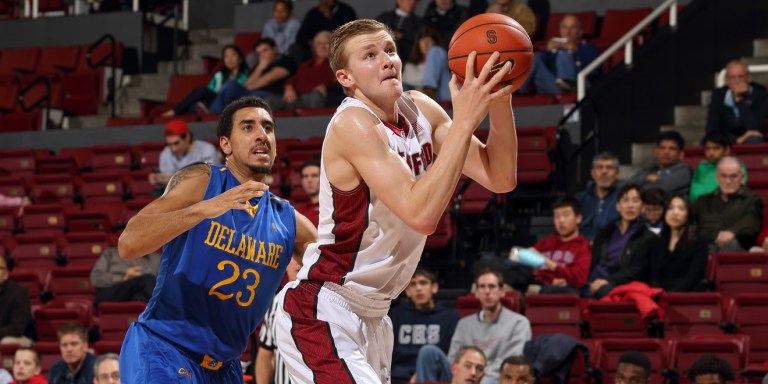 Freshman forward Michael Humphrey (above) will be a game time decision after spraining an ankle last week. He is a crucial part of Stanford's balancing depth, and they could suffer down low without him. (BOB DREBIN/Stanford Photo).