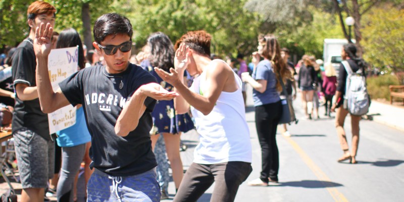 Students dance at admit weekend in 2015