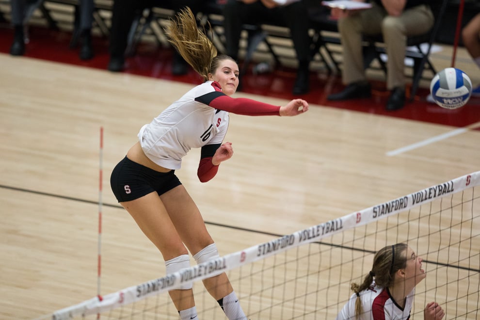 Senior outside hitter Brittany Howard impressed in Stanford's season-opening weekend, hitting .340 with 22 kills combined over the Cardinal's two matches. (FRANK CHEN/The Stanford Daily)