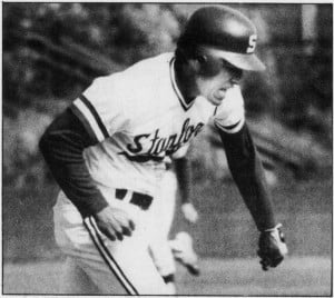 Esquer broke into the Cardinal's starting lineup at shortstop during his senior season, and he quickly became a leader on the team as it earned its first national championship in 1987. (Stanford Daily file photo)
