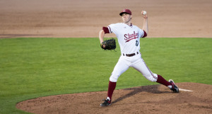 Freshman pitcher Andrew Summerville rebounded from a rocky appearance against Utah to pitch six innings of scoreless ball against the Spartans. (MACIEK GUDRYMOWICZ/stanfordphoto.com)