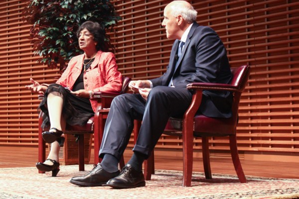 Former U.N. High Commissioner for Human Rights Navi Pillay spoke at the inaugural HANDA Center Lecture on Tuesday. (NAFIA CHOWDHURY/The Stanford Daily)