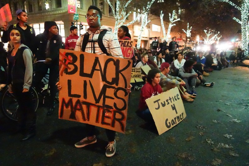 Campus responded to the deaths of Michael Brown and Eric Garner with protests, joining the national Black Lives Matter movement. (RAHIM ULLAH/The Stanford Daily)