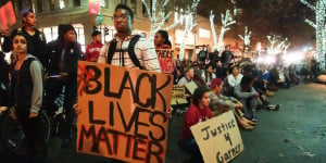 Campus responded to the deaths of Michael Brown and Eric Garner with protests, joining the national Black Lives Matter movement. (RAHIM ULLAH/The Stanford Daily) 