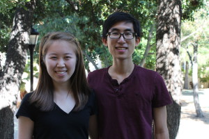 Founders Linda Yu '15 and Stephen Koo '15 pose before rehearsal. (CATALINA RAMIREZ-SAENZ/The Stanford Daily)