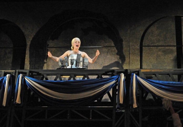 Amy DuBose ‘15 as Eva Perón in "Evita." Photo courtesy of the TAPS department.