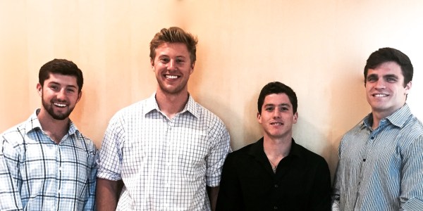 Seniors Jordan Williamson, Matt Kasner, Josh Dubin and John Flacco (left to right) comprise the SomaSole team and are looking to push their product after they decided to move forward with the startup after school. (Courtesy of SomaSole)