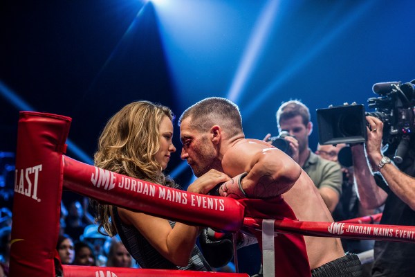 (l-r) Rachel McAdams and Jake Gyllenhaal star in "Southpaw." (Courtesy of the Weinstein Company)
